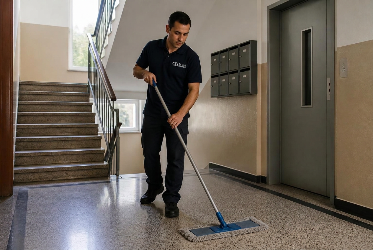 Čisto stepenište i ulaz stambene zgrade u Novom Sadu